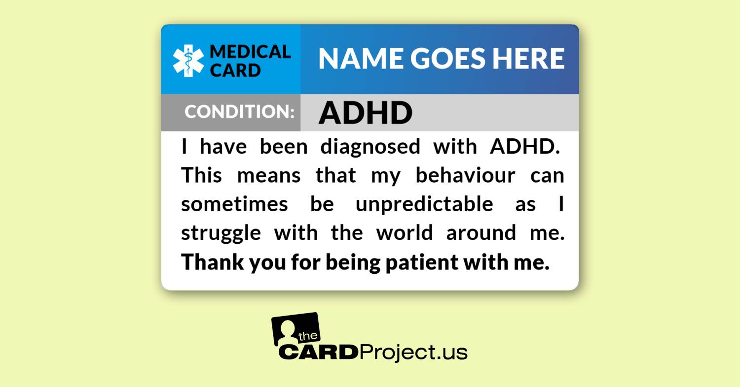 ADHD Medical ID Card (FRONT)